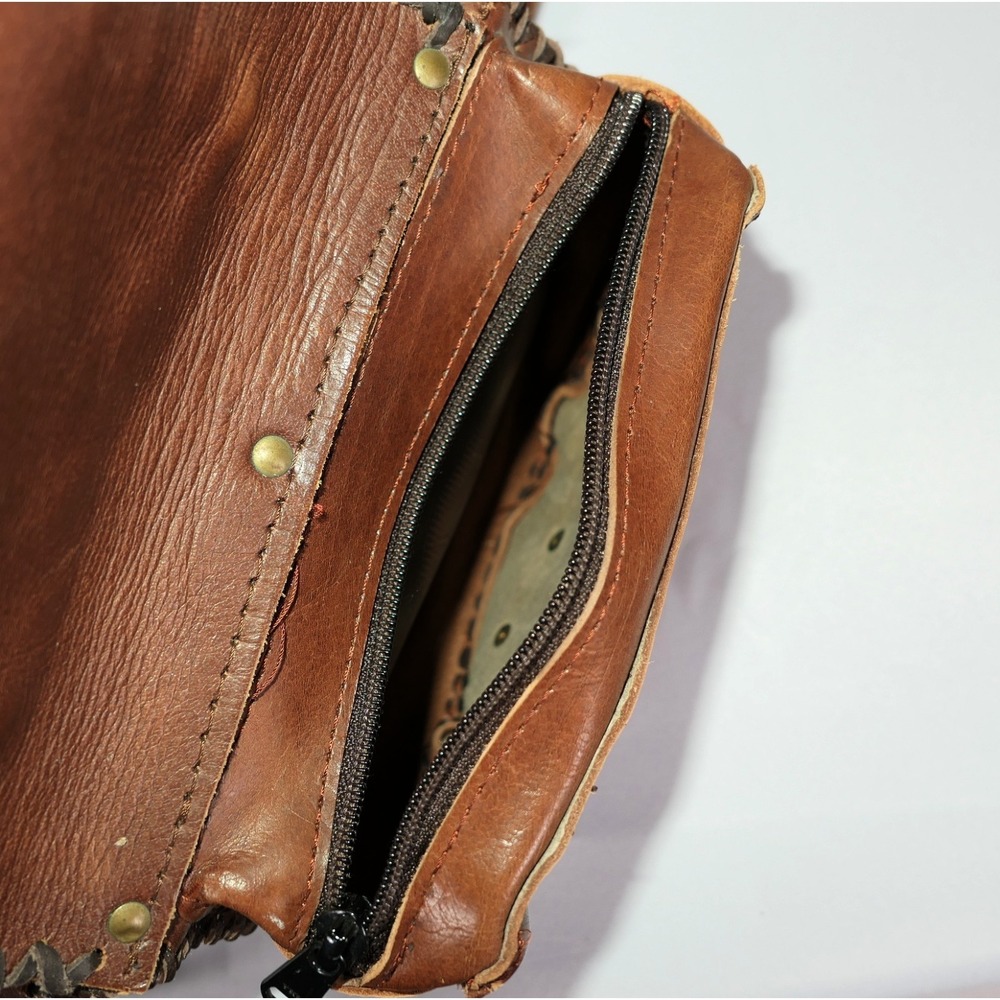 Happy Cow Australia Leather Belted Brass Riveted Waist Bag Fanny Pack‎ Western - Picture 12 of 15